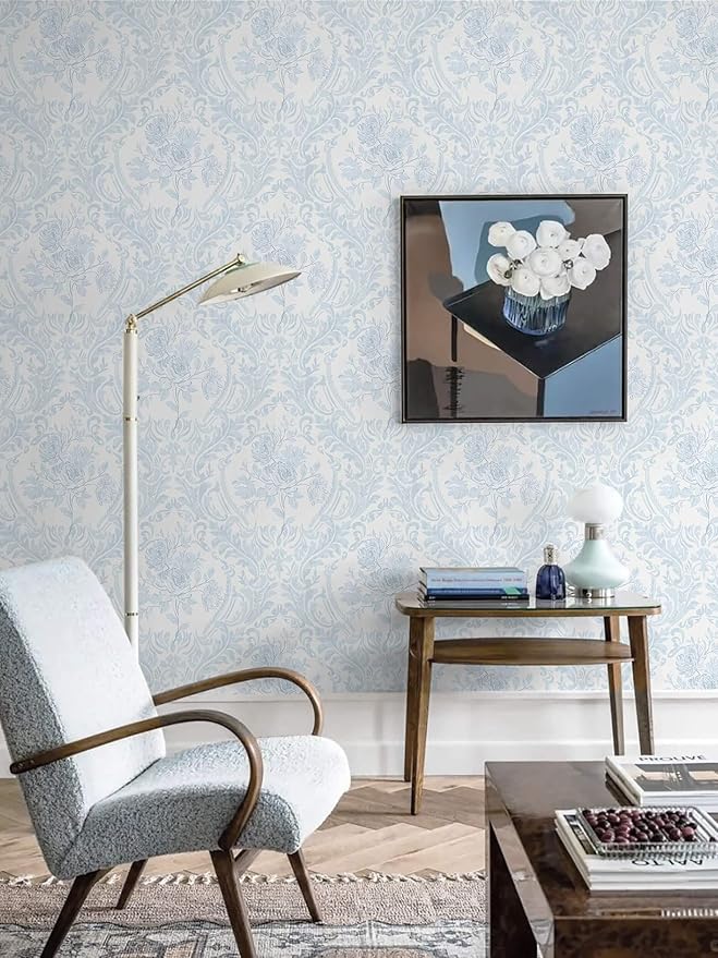 Ismoon Peel and Stick Wallpaper Vintage Floral Contact Paper Boho Watercolor - Image 5