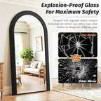 Antok Full Length Mirror 82"×44" Floor Mirror Standing Tall Mirror, Arched - Image 5