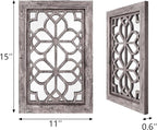 Set of 2 11x15 Inch Rectangular Shatterproof Brown Decorative Wall Mirrors - Image 2