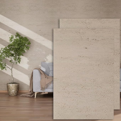 3D Wall Panels - 4PCS 47.2"x23.6" Faux Stone Wall Covering - MCM Modified Clay by NAMAII
