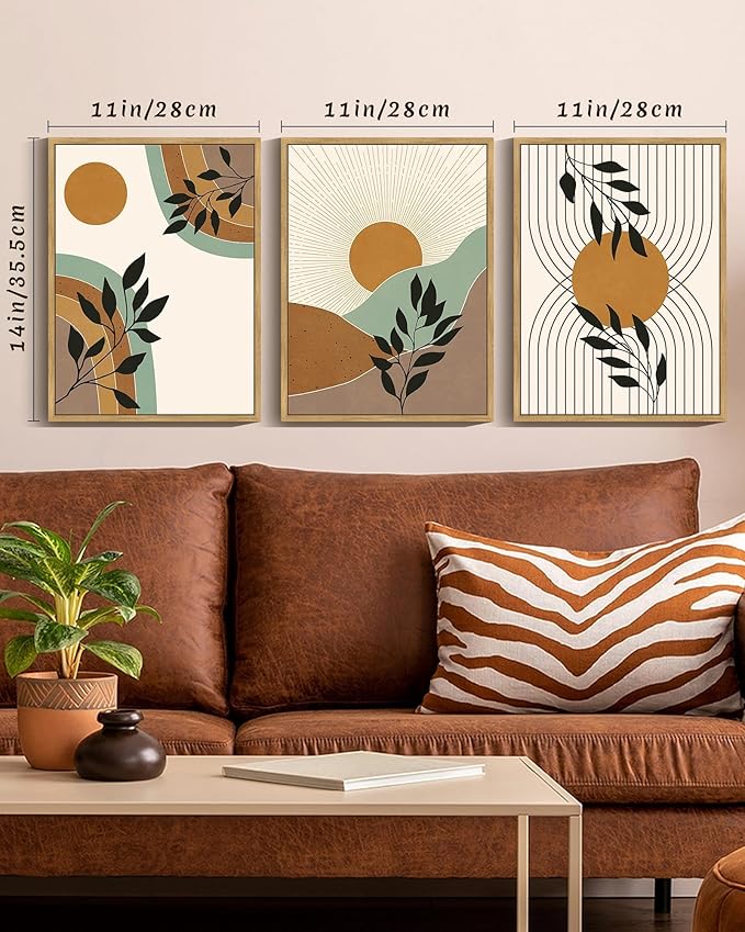 PHOPAGO Boho Wall Art Sage Plant Botanical Framed Wall Printing 11x14in - Image 2