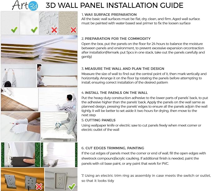 Art3d Navy Blue 3D Wall Panel PVC Slim Wave Covers 32 Sqft, - Image 4