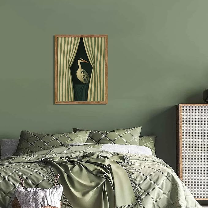 Framed Bird Wall Art, Elegant Heron Canvas Print, Vintage Coastal Bird Wall - Image 6