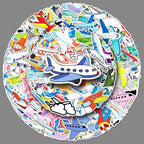 Airplane Stickers 101 Pcs Vinyl Cute Cartoon Aircraft Sticker for Laptop Water Bottle Skateboard Motorcycle Bumper Computer Car Helmet Luggage,Waterproof Funny Plane Decals for Teens Girls Adults