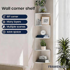 No-Drill Modern Corner Shelf Wall Mount, 5-Tier Floating Storage Rack, Corner - Image 4