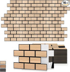 WoveN SounD Brick Acoustic Wall Panels, 16 Pack 16x12 Inch, PVC Wood Grain by WovenSound
