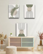 30x40CM Sage Green Boho Wall Art, Framed Canvas Bathroom Wall Art Pictures - Image 6