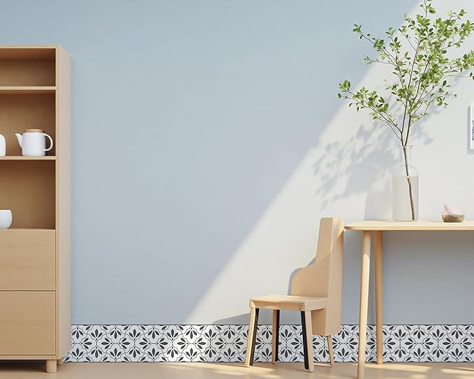 FLFK Wallpaper Border Black and White Patterns Peel and Stick Wall Border Self - Image 5