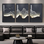 Large Framed Modern Abstract Mountain Wall Art - Image 2