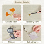 Rugreat Textured Grasscloth Wallpaper Peel and Stick 472inL 17.3inW Beige - Image 2