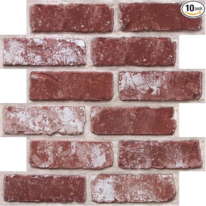 3D Faux Brick Wall Panels Peel and Stick, Small Brick-Look Textured Wall Sticker by SMOOSTIKCDECOR