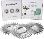 BONNYCO Wall Mirrors Pack of 3 Round Silver Mirrors - Image 2