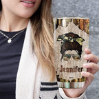 WAZONE Personalized I'd Rather Be Hunting Tumbler Customized Name 20oz 30oz Stainless Steel Travel Mug Insulated Cup with Lid Gift Unique Birthday Christmas for Women Her Deer Hunter Woman