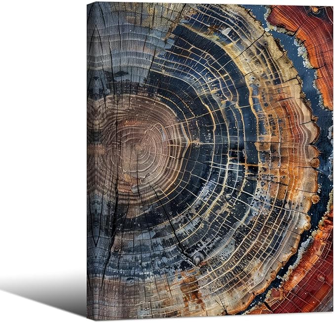 Vintage Trendy Abstract Tree Ring Wall Art Modern Colorful Nature Poster 08x10 by Medpol