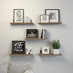 DOLLFIO Floating Shelves, 5 Sets Wall Shelves, Wood Floating Shelves - Image 6