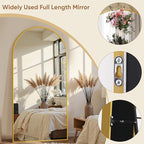69"x28" Full Length Mirror, Arched Full Body Mirror, Standing Hanging or - Image 7