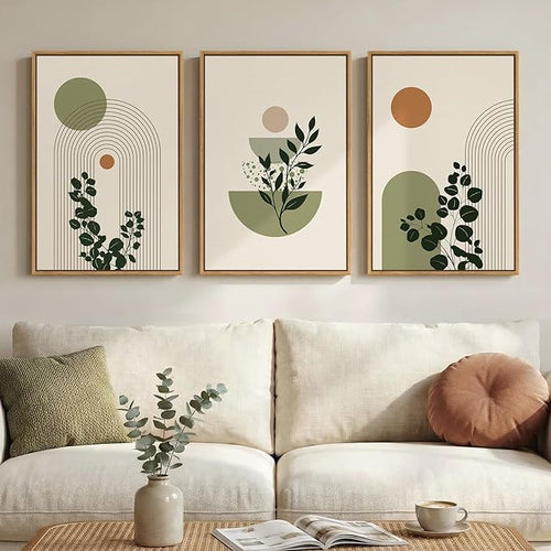 3 Piece Framed Abstract Boho Wall Art by MXART