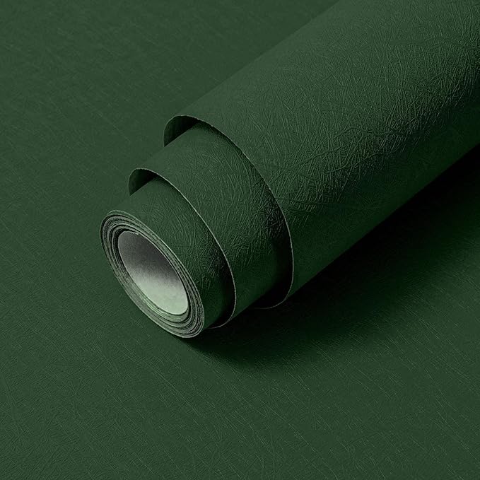 Abyssaly Dark Green Peel and Stick Wallpaper Removable Silk Texture Contact by Abyssaly