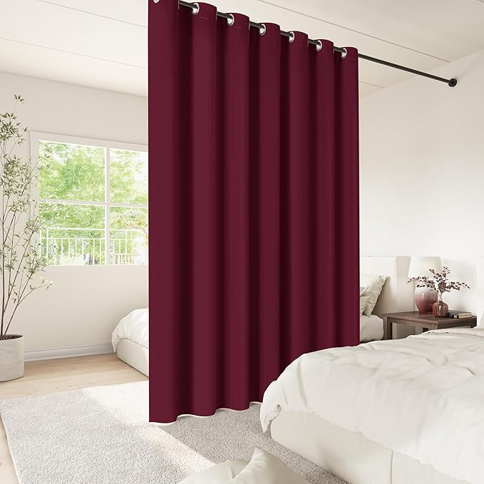 ChrisDowa Room Divider Curtain 96 Inches Long, Wide Blackout Sliding Door - Image 2