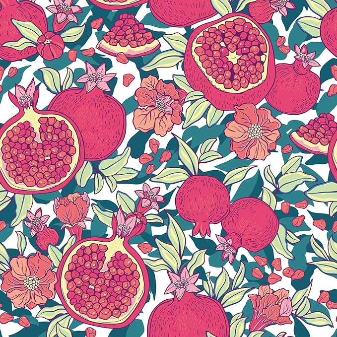 Floral Wallpaper Vintage Red Peel and Stick Wallpaper Self Adhesive Removable by LUKUUI