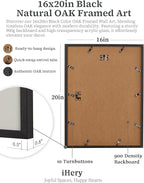 iHery Premium 16x20in Natural Black OAK Wood Trendy Every Hour is Happy Hour - Image 5