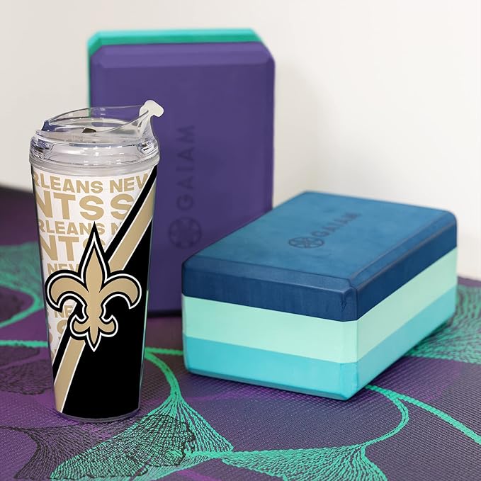 NFL Football 24oz Acrylic Tumbler with Hinged Lid, Officially Licensed Double Wall Tumbler for NFL Fans