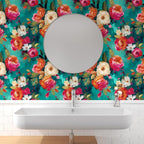 BOKEBEVE Extra Long Vibrant Wallpapers Watercolour Floral Peel and Stick - Image 2