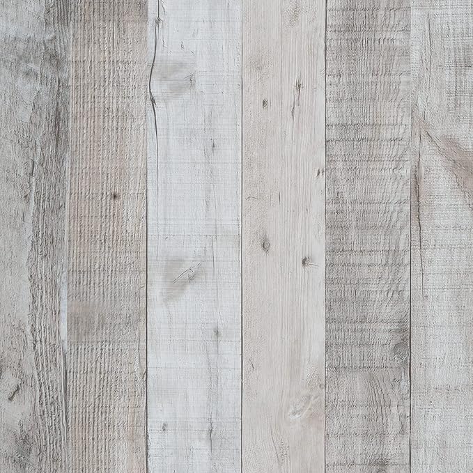 WENMER Grey Wood Wallpaper 17.71" x 118" Shiplap Peel and Stick Wallpaper Wood by WENMER