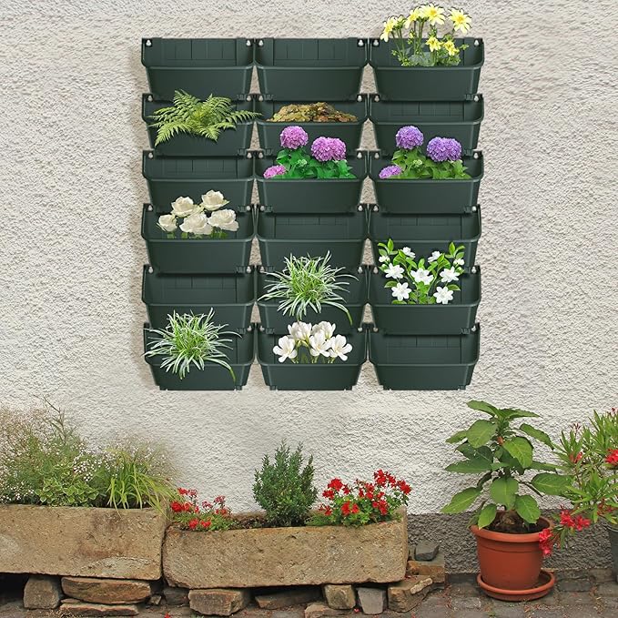Vertical Wall Planter with 18 Pots, Hanging Garden Plant Flowerpot Holder - Image 9