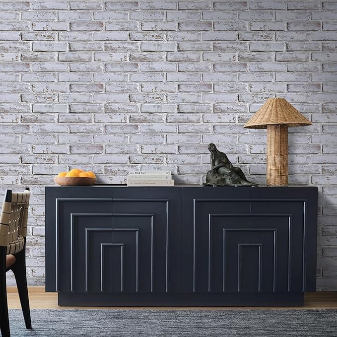 COMSTICKC 3D Whitewash Brick Wall Panel Peel and Stick, DIY UrltraLight PVC - Image 2