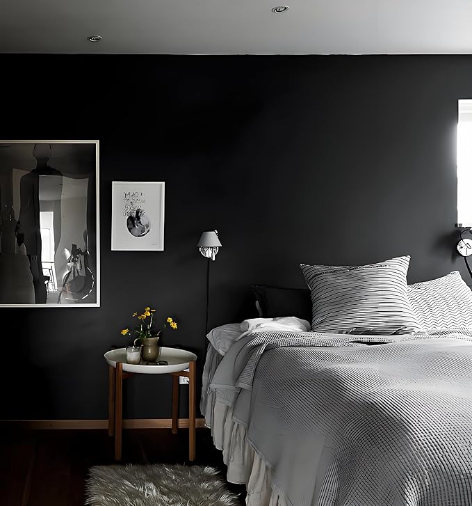 118"x17.7" Black Peel and Stick Wallpaper Black Contact Paper Decorative Self - Image 3