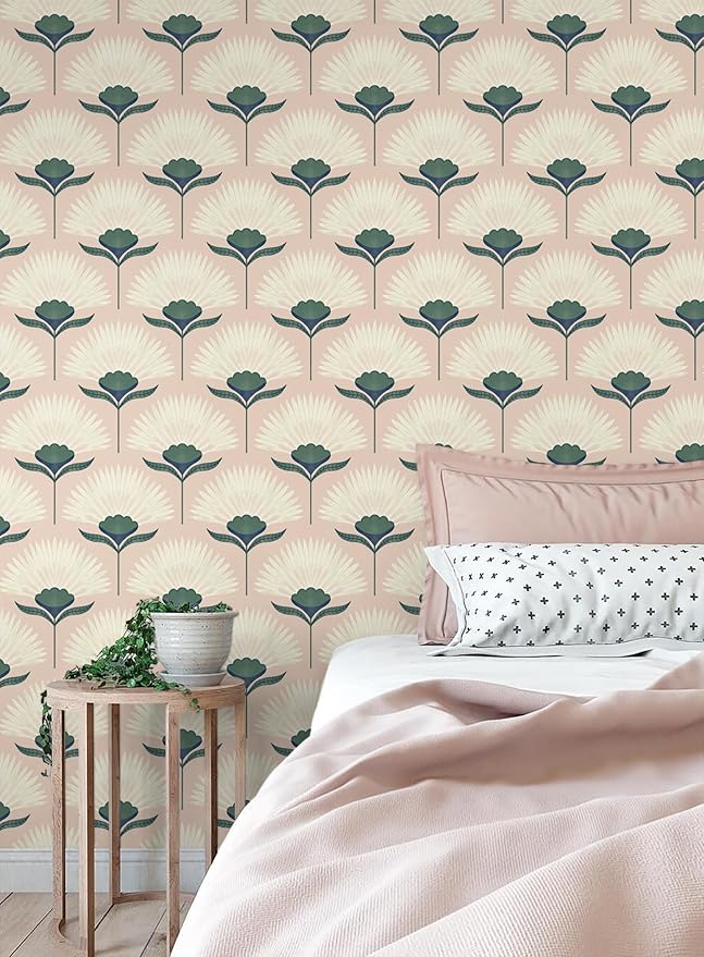 CiCiwind 17.3"×197" Pink Peel and Stick Wallpaper Floral Wall Paper Removable - Image 4