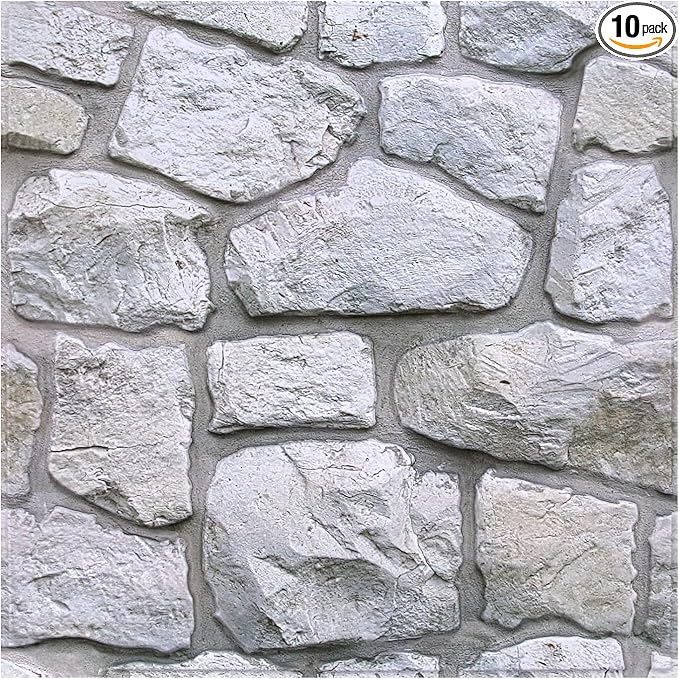 Commomy 3D Faux Stone Wall Panel Peel and Stick Wall Tiles by CommomyDecor