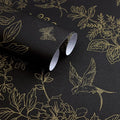 Froluya Black and Gold Wallpaper Peel and Stick Wallpaper 17.7"x118.1" Vintage by Froluya