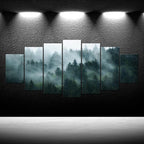 iKNOW FOTO XLarge 7 Panel Canvas Print Wall Art Misty and Fog Over Dark - Image 7