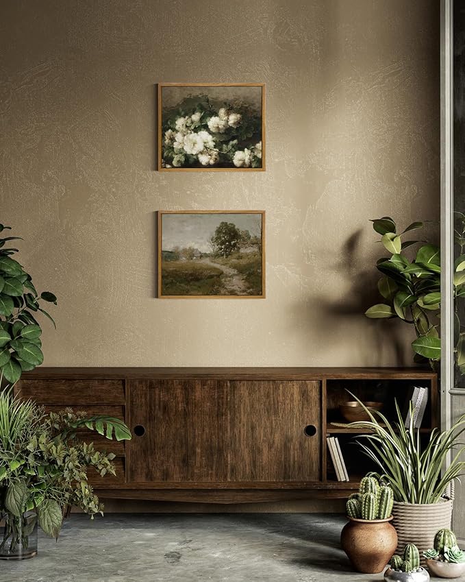 InSimSea Framed Canvas Wall Art Vintage Decor, Flower Prints Room Wall Decor - Image 4
