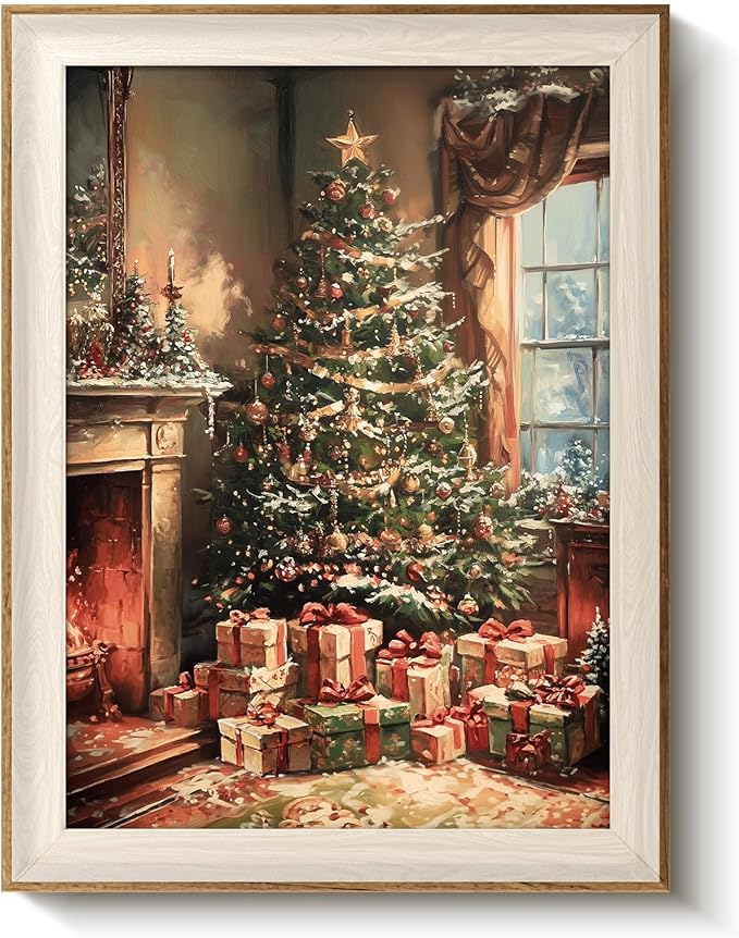 VIYYIEA Winter Framed Wall Art for Living Room, Christmas Tree Canvas Prints by VIYYIEAART