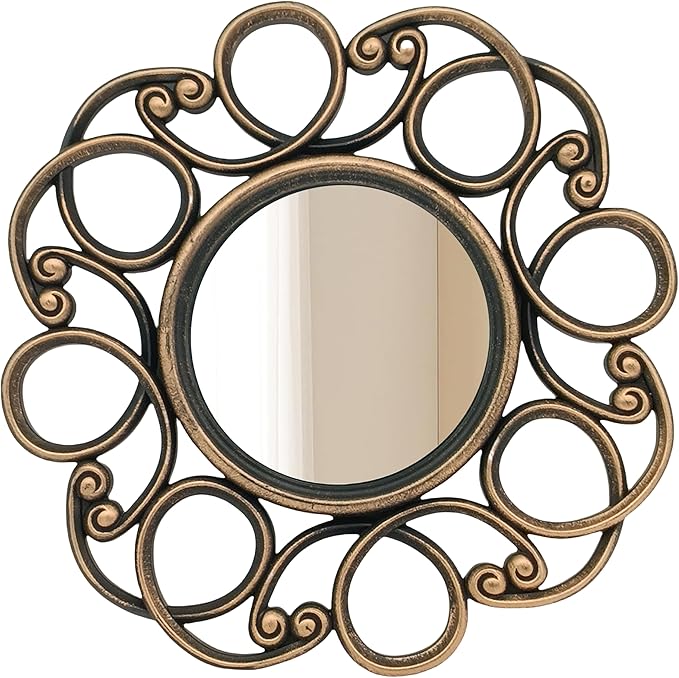 Retro Gold Mirrors for Wall Pack of 3. Round Mirrors. Decorative Mirrors.Small - Image 3