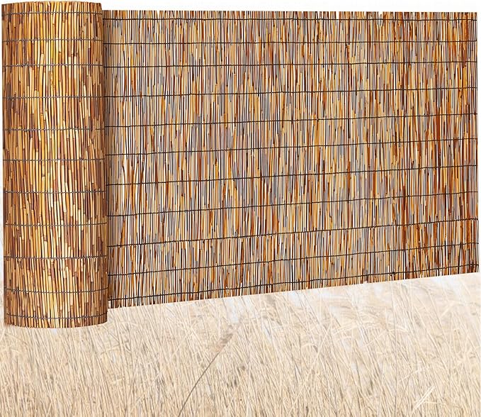 Barydat 1 Pcs 3 x 30 ft Reed Fence Roll, 85% Shade Bamboo Privacy Screen by home