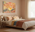 Boho Sun Canvas Wall art Mid-Century Modern Abstract Bohemian Sunset in The - Image 7