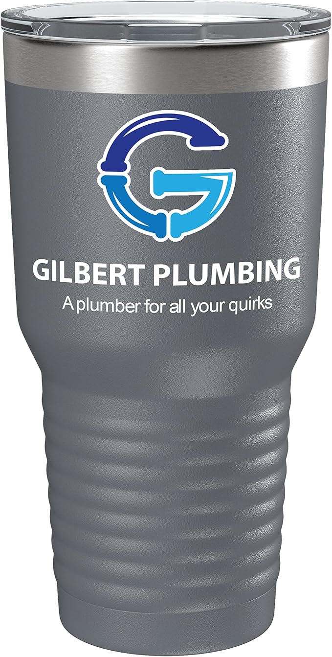 Personalized 30oz (17 Colors) Printed Insulated Stainless Steel Powder Coated Tumbler with Lid - Custom Bulk Promotional Items with your Logo - Bulk Company Small Business Party Favors (Gray)