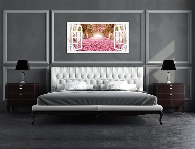 Cao Gen Decor Art-AH40150 Wall Art Trees and Pink Rose Paintings Printed - Image 5