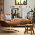35x24 Inch Wavy Wooden Frame Mirror - Image 8