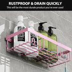 Moforoco Shower Caddy Shelf Organizer Rack, Self Adhesive Black Bathroom - Image 4