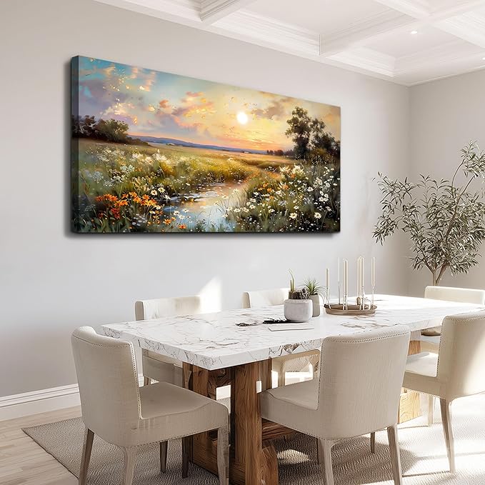 hyidecorart Vintage Farmhouse Wildflower Wall Paintings Canvas Wall Art - Image 4