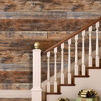 WENMER 23.6" x 394" Brown Wood Peel and Stick Wallpaper Shiplap Self Adhesive - Image 3