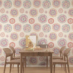 Boho Wallpaper Peel and Stick, Vintage Circle Floral Contact Paper, Abstact - Image 5