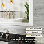 24x30 Inch White Bathroom Mirror - Image 3
