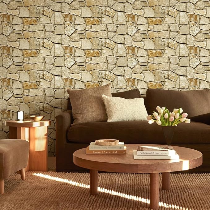 Commomy 12 pcs Faux Stone 3D Wall Panels Peel and Stick - Image 7