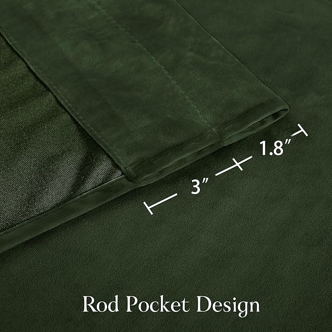 NICETOWN Green Velvet Curtains 108 inches - Image 9